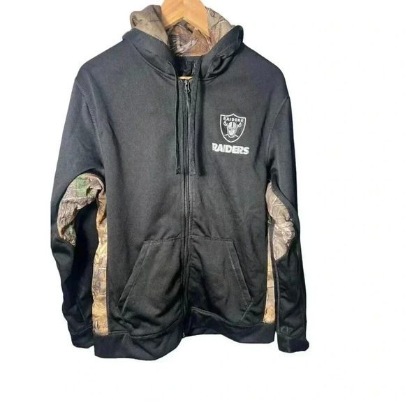 Men's Las Vegas Raiders Dunbrooke Black/Realtree Camo Decoy Tech Fleece Full-Zip - Picture 5 of 8